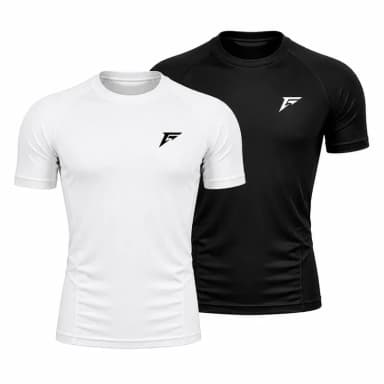 Pack de t-shirts de compression FocusGym noir et blanc